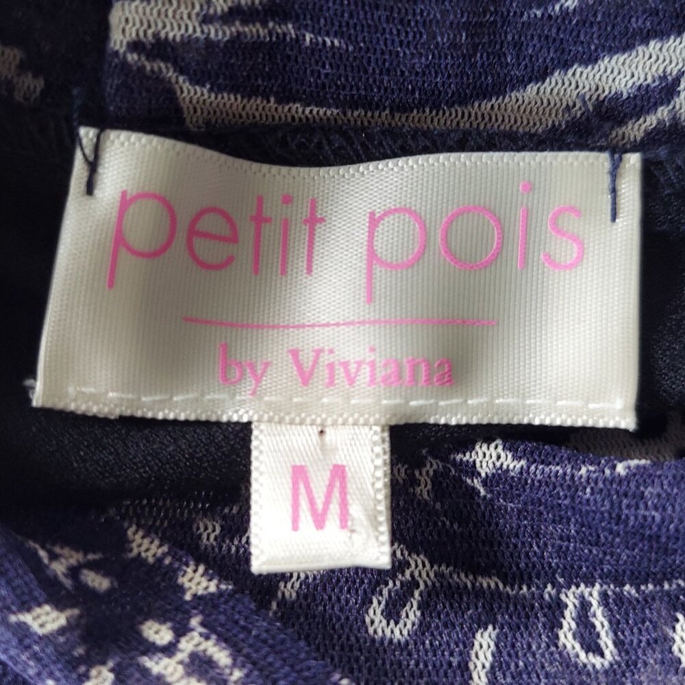 Petit Pois by Viviana G Long Sleeve Maxi Dress Size Medium Blue Gold - Picture 8 of 10